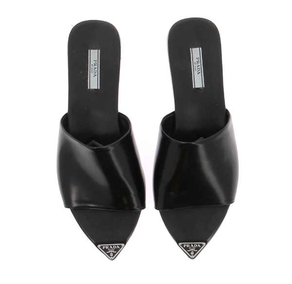 Prada Brushed leather slides 