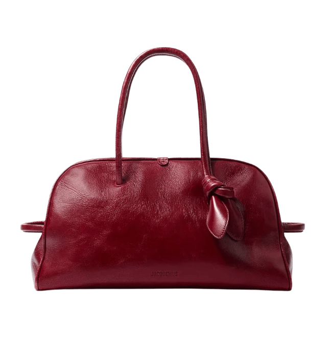 Jacquemus Burgundy Le Turismo Tote Bag in Crinkled Leather