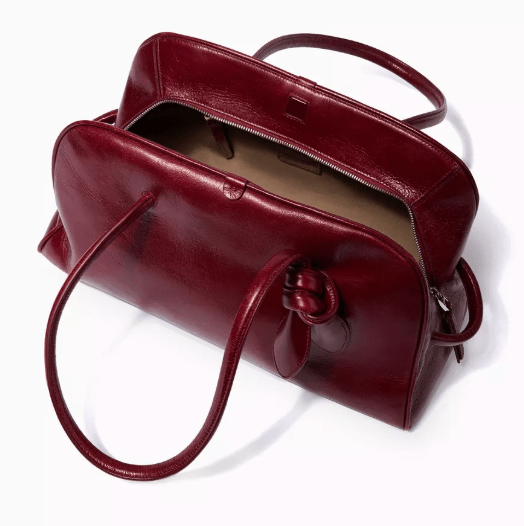 Jacquemus Burgundy Le Turismo Tote Bag in Crinkled Leather