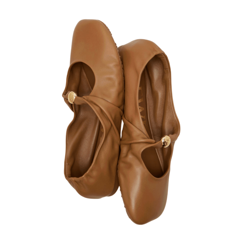 Pebble Soft ballerina in nappa lambskin oak