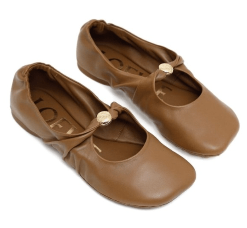 Pebble Soft ballerina in nappa lambskin oak
