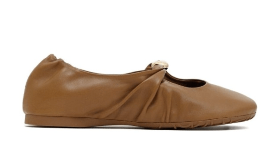Pebble Soft ballerina in nappa lambskin oak