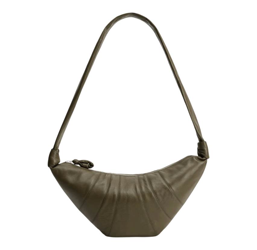 Lemaire Medium Croissant Bag Soft Nappa Leather Dark Khaki
