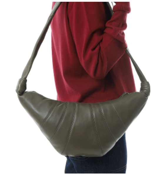 Lemaire Medium Croissant Bag Soft Nappa Leather Dark Khaki
