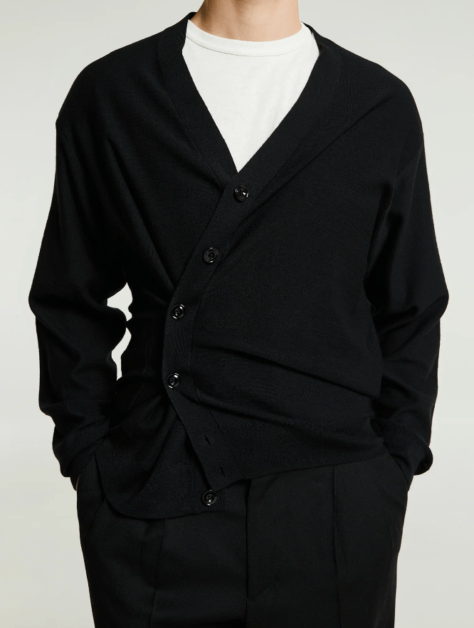 Relaxed Twisted Cardigan - Black