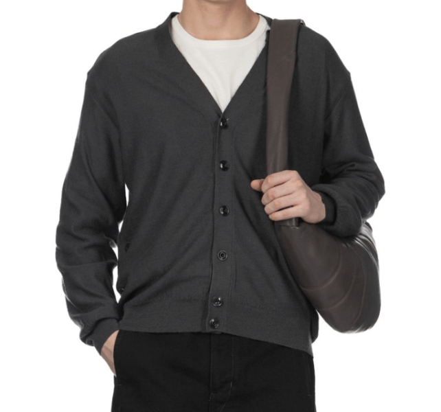 LEMAIRE Relaxed Twisted Cardigan - Carbon 