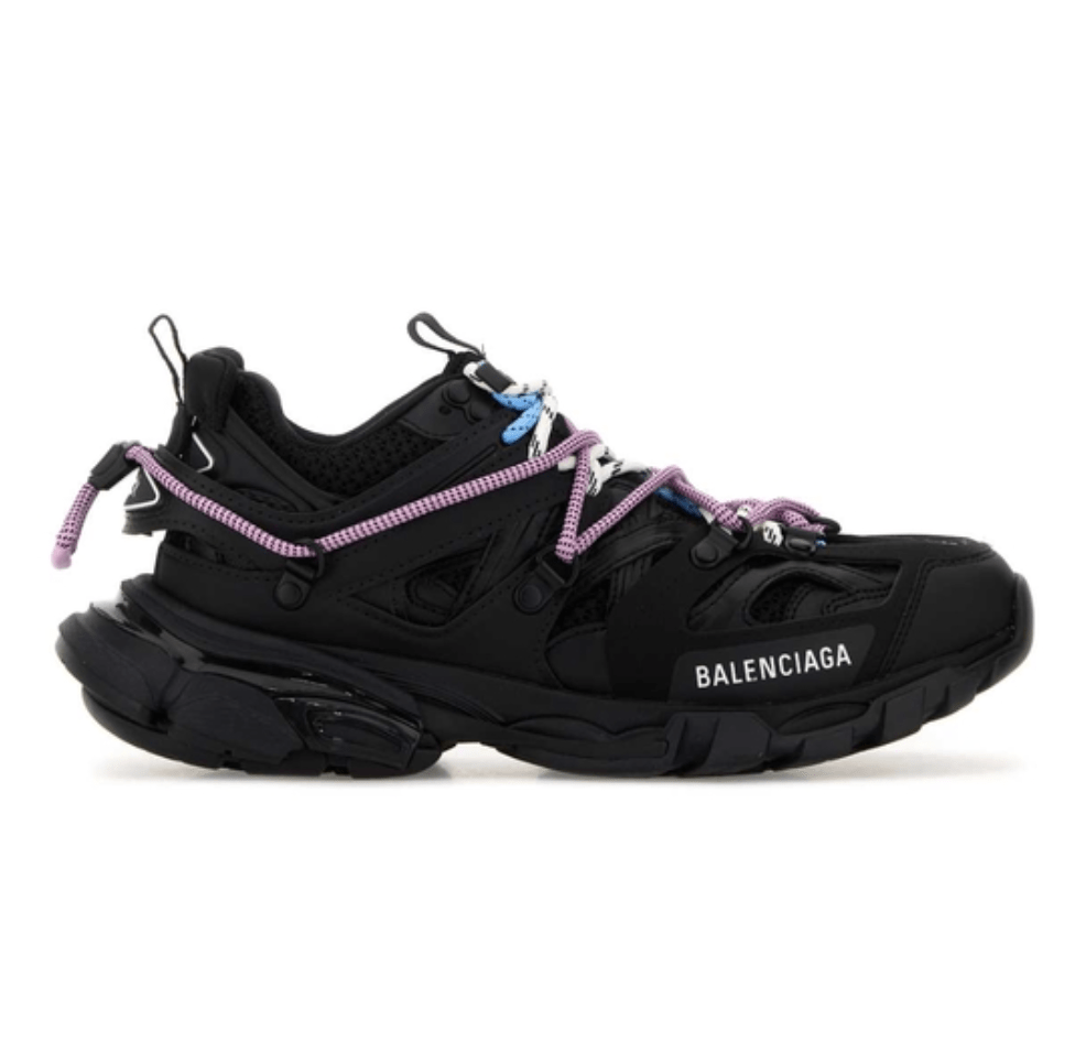Black mesh and rubber Track Trail Laces sneakers