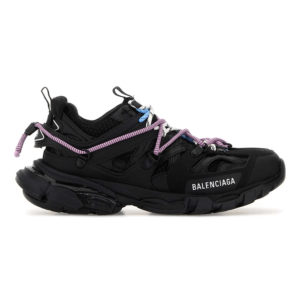 Black mesh and rubber Track Trail Laces sneakers