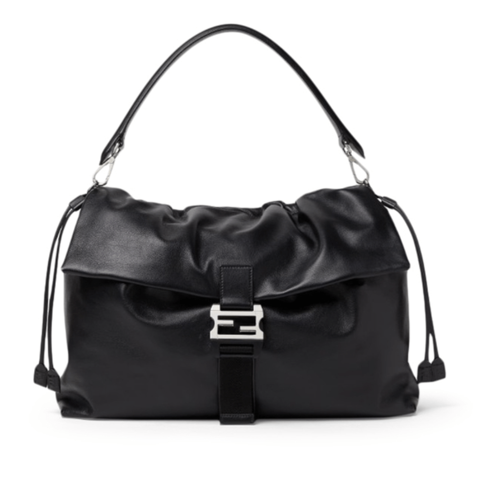 Fendi Flux Maxi Messenger Leather Black