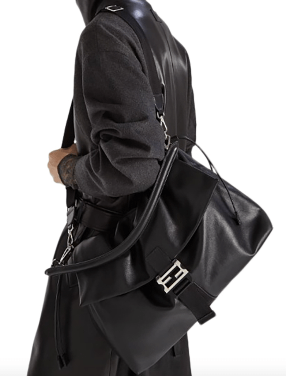 Fendi Flux Maxi Messenger Leather Black