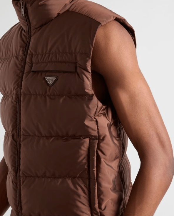 Prada Re-Nylon Gilet in Brown