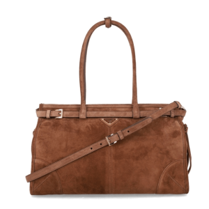 Prada Medium Bonnie buckle-fastening Suede Tote Bag 