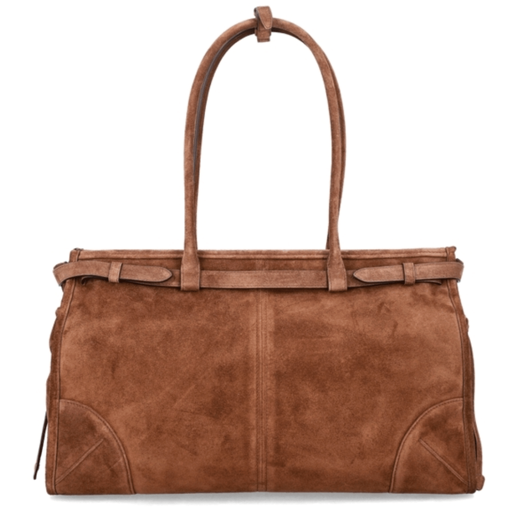 Prada Medium Bonnie buckle-fastening Suede Tote Bag 