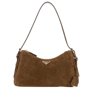 Prada Aimee Medium Suede Shoulder Bag