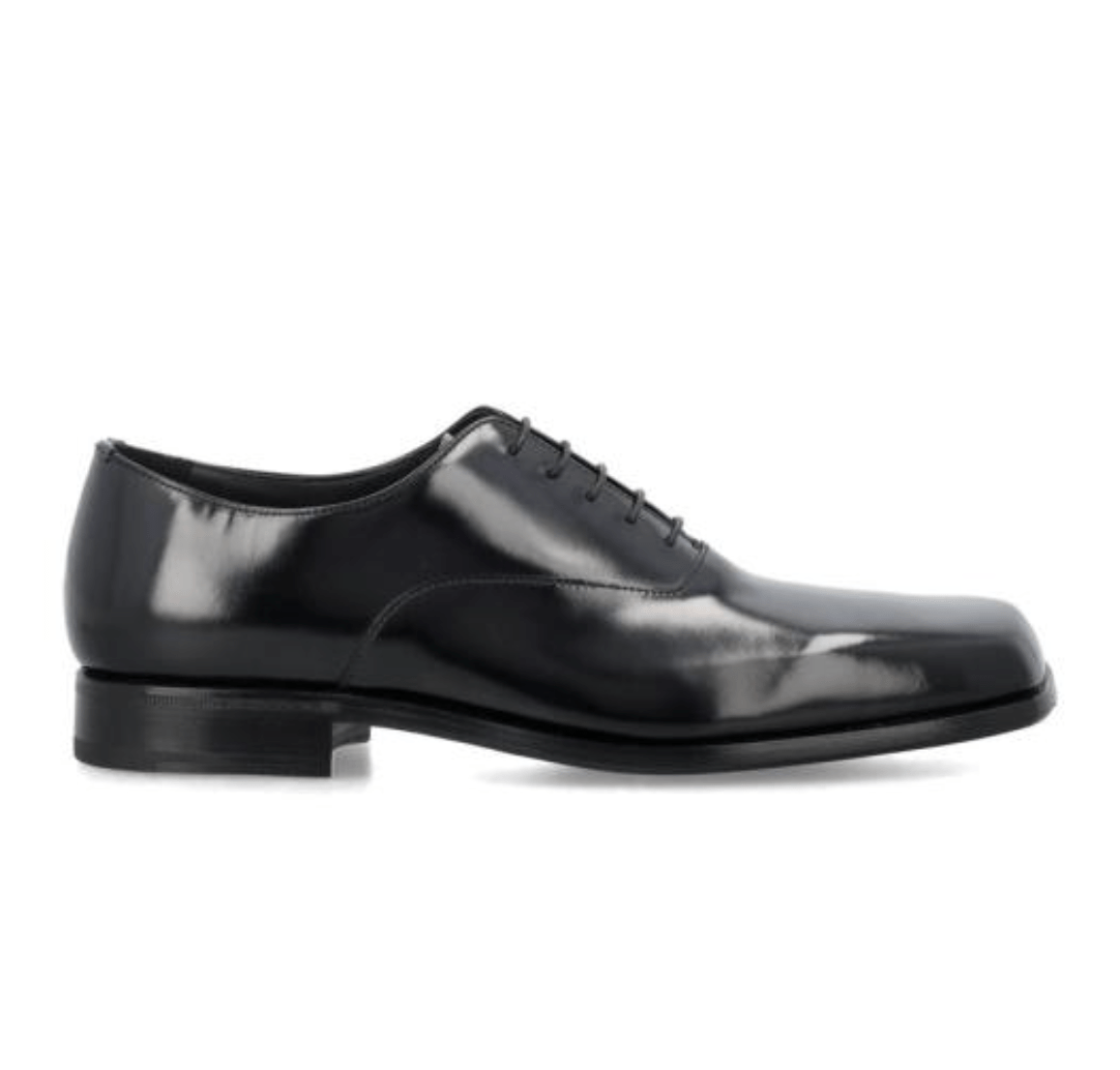 Prada Brushed Leather Oxford Shoes in Black