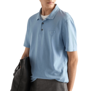 Prada Blue Polo Shirt in Cotton