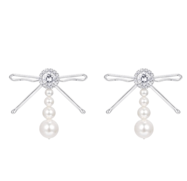  YVMIN X SHUSHUTONG Hair Clip Patchwork Bow Pearl Tassel Stud Earrings