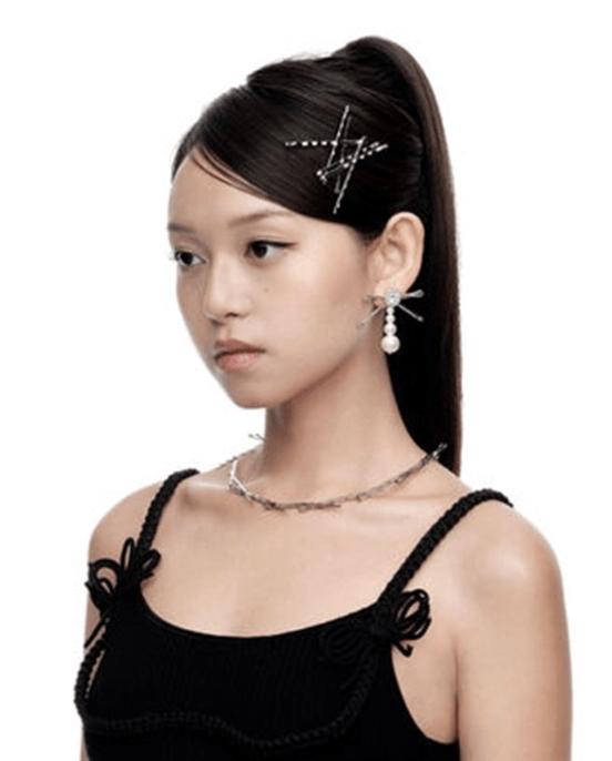  YVMIN X SHUSHUTONG Hair Clip Patchwork Bow Pearl Tassel Stud Earrings