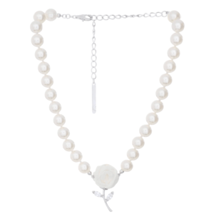 YVMIN X SHUSHUTONG Paper Ball Rose Gemstone Leaf Necklace