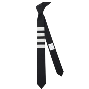 Thom Browne Plain Weave 4-Bar Tie Navy