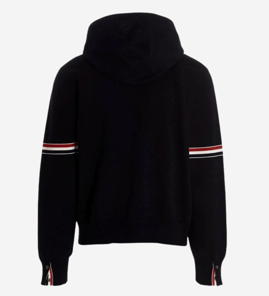 Thom Brown Cotton Milano Armband Hoodie Navy