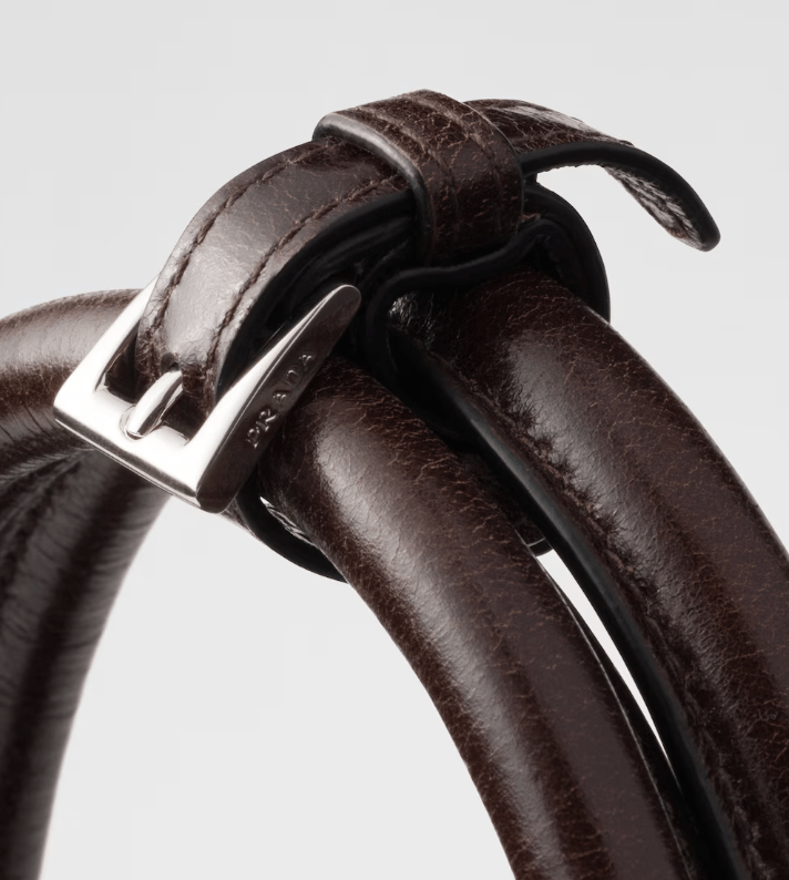 Brown Prada Bonnie Leather Tote Bag