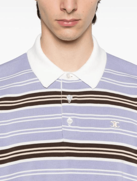 Celine Striped polo collar knitwear
