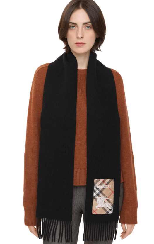 Checked label cashmere scarf 81161071