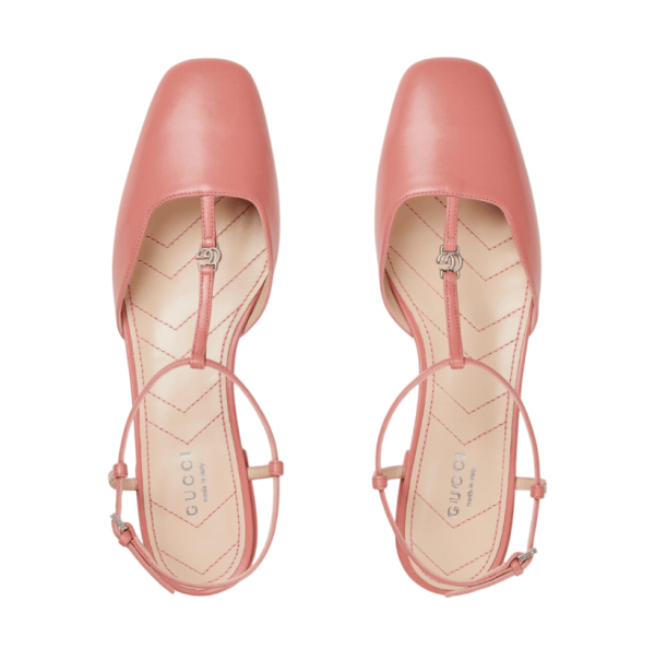 (W) Gucci Double G Ballet Flat Pink Leather