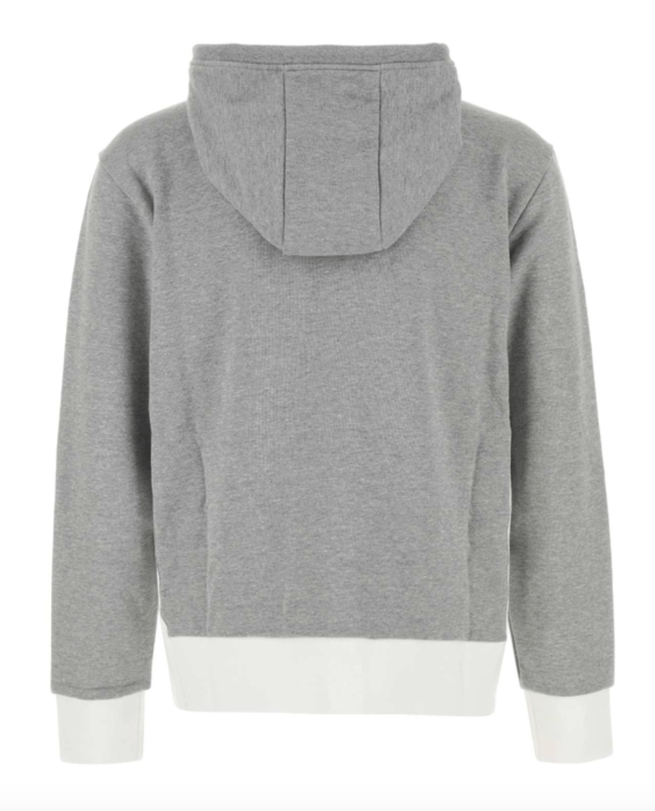 Thom Browne Classic 4-Bar Jersey Zip Up Hoodie Light Grey