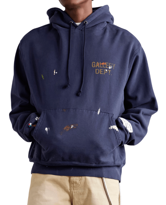 GALLERY DEPT. Logo-Print Paint-Splattered Hoodie