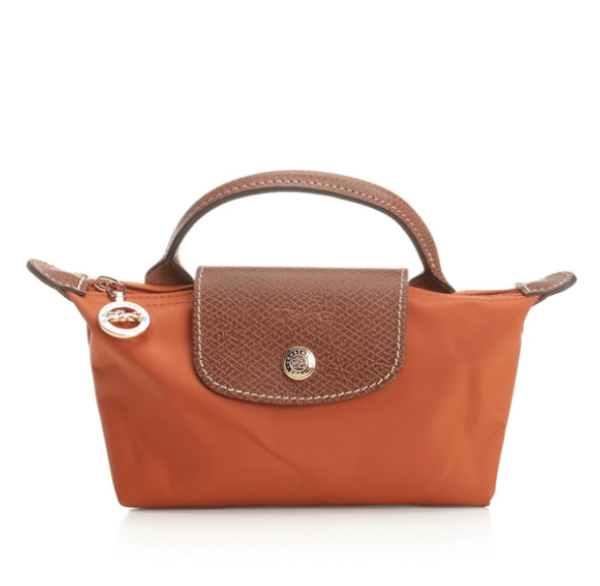 Longchamp Le Pliage Handle Pouch Brown Cognac