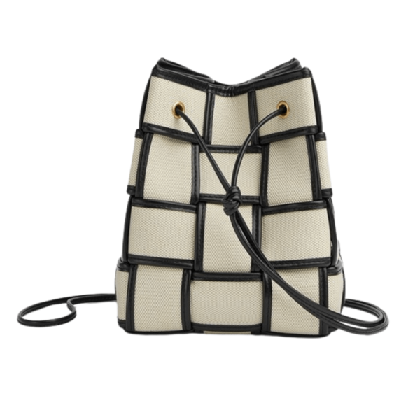Bottega Veneta Cassette Bucket Bag Natural Black