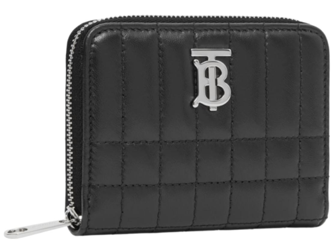 Burberry Quilted Leather Lola Zip Wallet Black