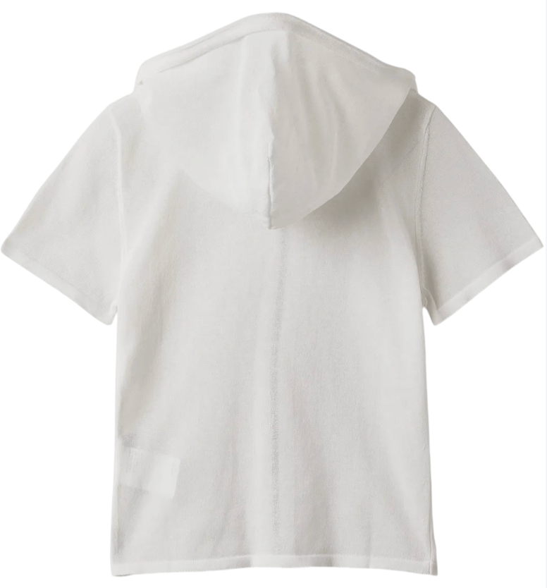 OUR LEGACY Zipper short sleeve knit hood - White 