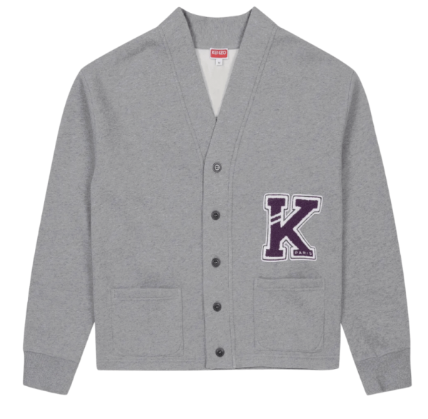 Kenzo Varsity Cardigan Pearl Grey