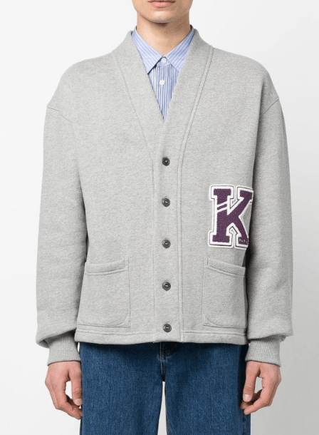 Kenzo Varsity Cardigan Pearl Grey