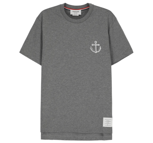 Thom Browne Anchor Midweight Jersey T-Shirt Grey