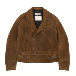 Calf Leather Suede Biker Jacket 