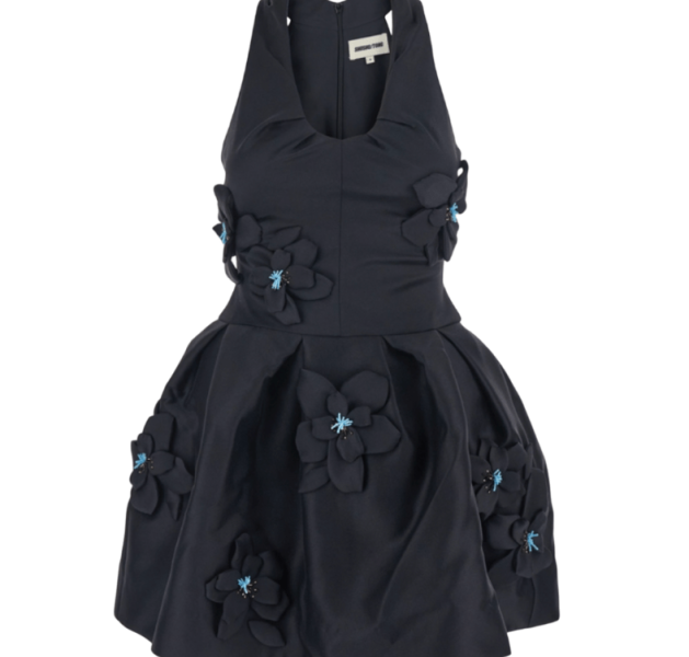 Shushu/tong Black sleeveless pleated dress 