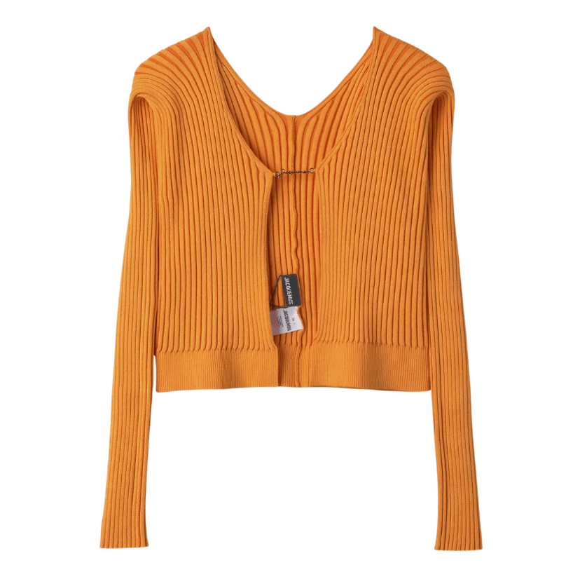 JACQUEMUS La Maiyu Fralu Longg Cardigan - Light Orange 