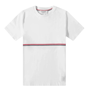 Thom Browne Midweight Jersey Stripe Short Sleeve T-Shirt White