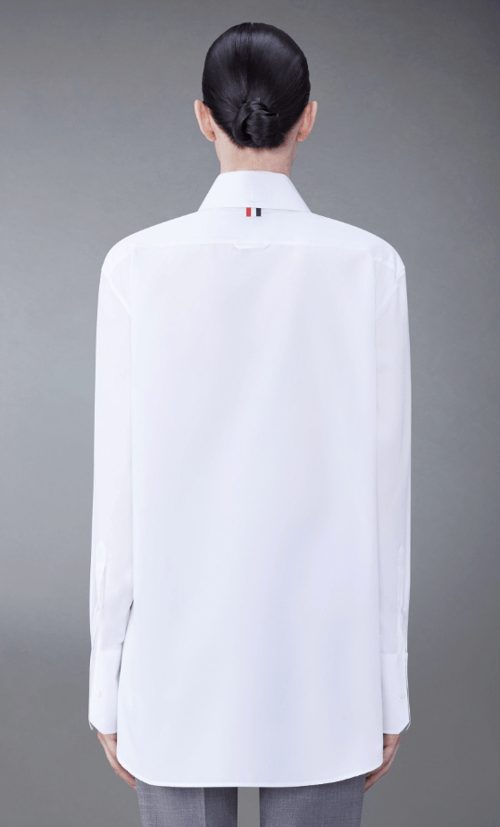 (W) Thom Browne Poplin Oversized Shirt White