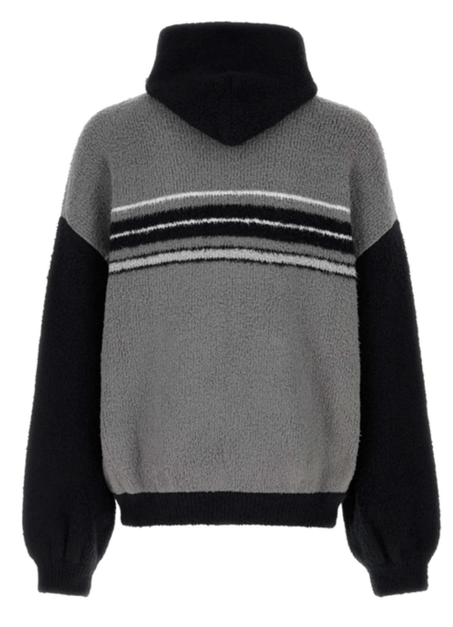 Balenciaga Logo Embroidered Zip-Up Knit Jacket