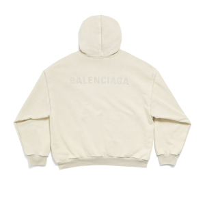 New Balenciaga Back Hoodie Medium Fit in Light Grey