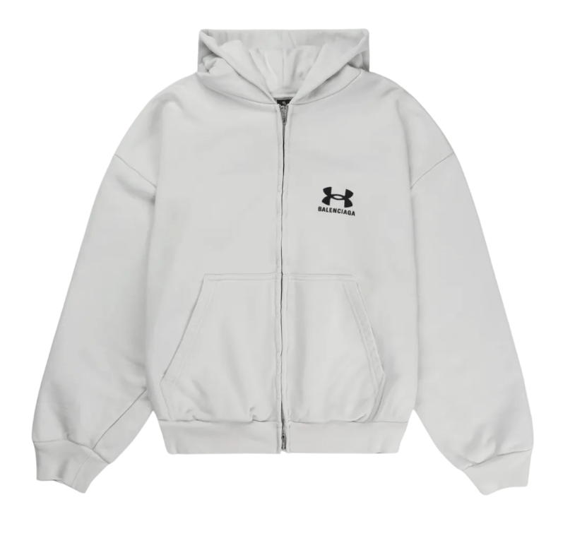 Balenciaga x Under Armour Regular Fit Zip-Up Hoodie White Black