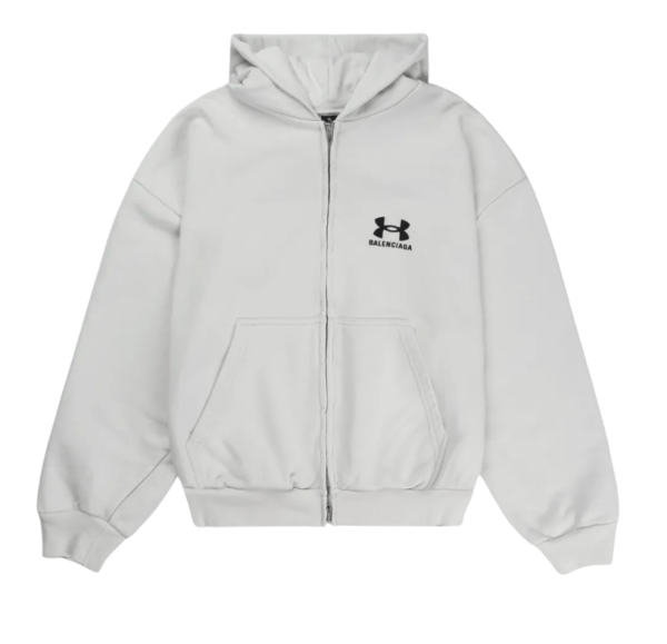Balenciaga x Under Armour Regular Fit Zip-Up Hoodie White Black