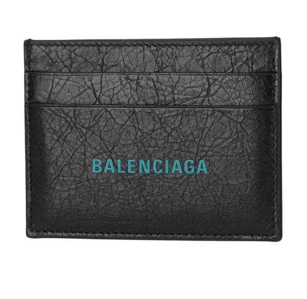 Balenciaga Cash Card Holder Black Sky Blue