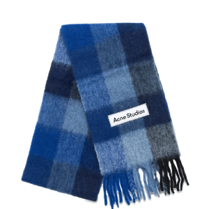 Acne Studios - Mohair checked scarf - Dark Navy/Black/Blue