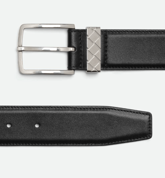 Bottega Veneta Intreccio Loop Belt Black